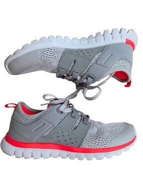 Reebok Sublite Duo Running Shoes Grey Neon Solar Coral Lightweight Women 7